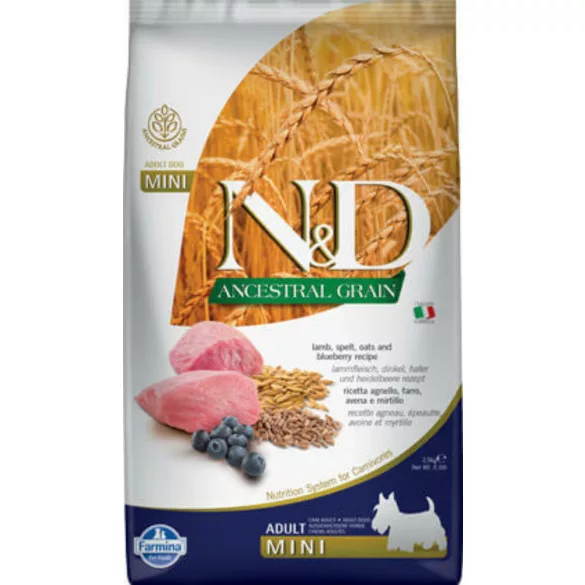 N&D Dog Ancestral Grain lamb, spelt, oat&cranberry adult mini 7 kg
