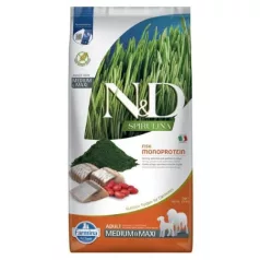   N&D Spirulina Dog Herring Adult Medium/Maxi Hrană pentru câini 7 kg