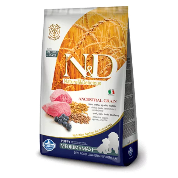 N&D Dog Ancestral Grain Dog Puppy lamb&cranberry medium&maxi 12 kg