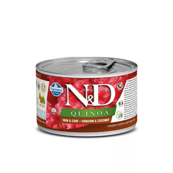 N&D Dog Quinoa conservă venison&coconut adult mini 140 g