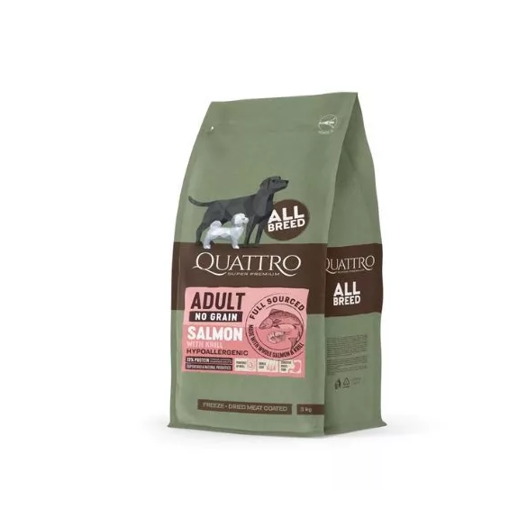 QUATTRO Hypoallergenic ALL BREED ADULT SALMON & KRILL hrană pentru câini 12 kg