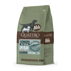   QUATTRO Hypoallergenic SENIOR ALL BREED ADULT WHITE FISH AND KRILL hrană pentru câini 12 kg