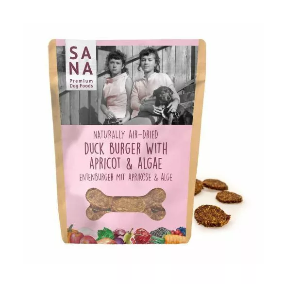 SANAdog Duck burger cu alge și with apricot 100 g