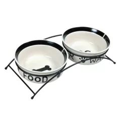 Trixie castron ceramică set 2,6 l / 25 cm alb/negru