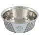 Trixie castron metal silicon cu capac 0,75 l / 17 cm alb/gri