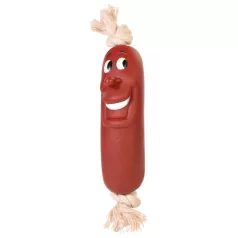 Trixie Jucărie Cauciuc Cârnați Cu frânghie 11 cm