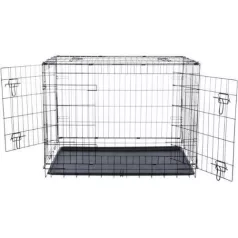   Trixie Home Cușcă "M" – cușcă de interior (galvanizat metal, negru) câini pentru (78x62x55 cm)