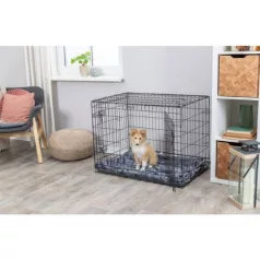   Trixie Home Cușcă "L" – cușcă de interior (galvanizat metal, negru) câini pentru (109x79x71 cm)