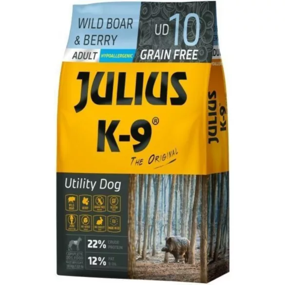 Julius-K9 GF Hypoallergenic Utility Dog Adult Small Wild Boar & Berry 10 kg